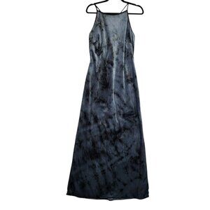 Vintage Cashet Velvet Velour Dress 12 Gray Tie Dye Maxi Whimsigoth Boho
